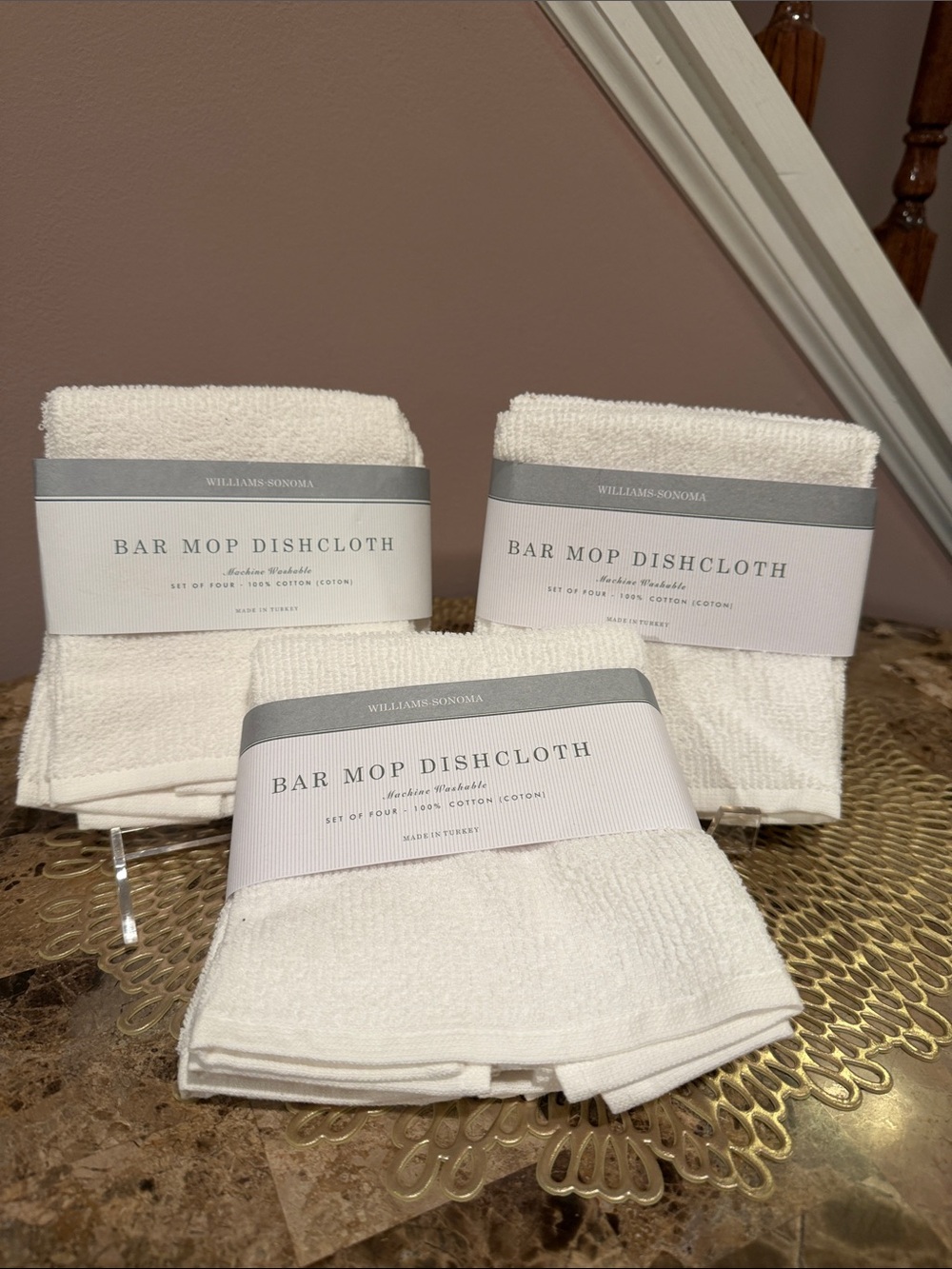 Williams Sonoma White Bar Mop Dishcloths, 3 Sets of 4